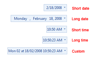 Supported date/time formats