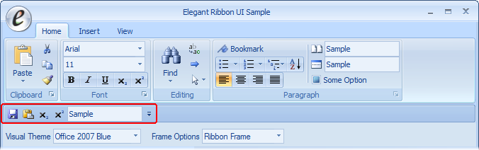Quick Access Toolbar under the Ribbon