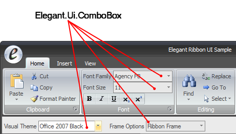 Context-sensitive combo box