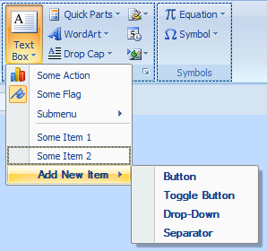 Elegant Ribbon Pop-up menu in Visual Studio designer