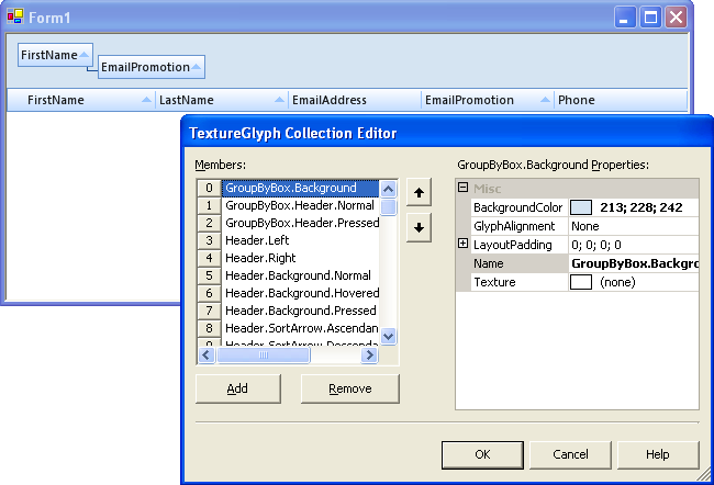 .NET Elegant Grid: Tuning up grid glyphs at design time