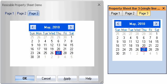 Prof-UIS resizable property sheet and property page dialogs