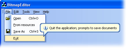 MFC Prof-UIS menu bar: Windows 2000-like balloon tooltip