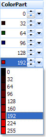 Color component grid cell