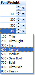 Font Weight grid cell