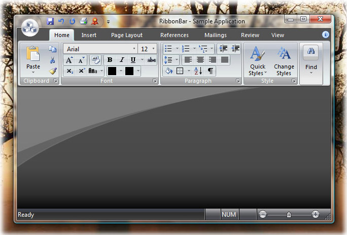Ribbon Bar: Office 2007 Black theme on Windows Vista