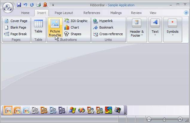 Ribbon Bar: Office 2007 Silver theme on Windows XP