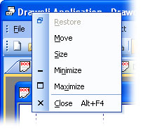 MFC Prof-UIS menu bar: Prof-UIS system menu