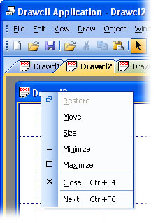 MFC Prof-UIS menu bar: Prof-UIS system menu