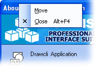 MFC Prof-UIS menu bar: Prof-UIS system menu