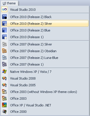 MFC/Prof-UIS built-in theme switcher menu