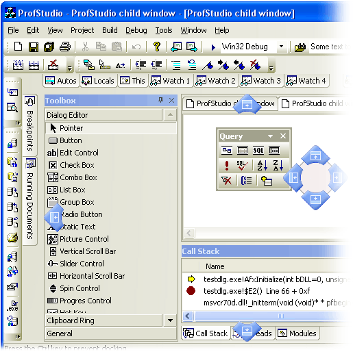 Visual Studio .NET/2005-like control bars