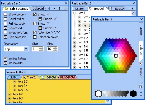 MFC/Prof-UIS tabs: flat style