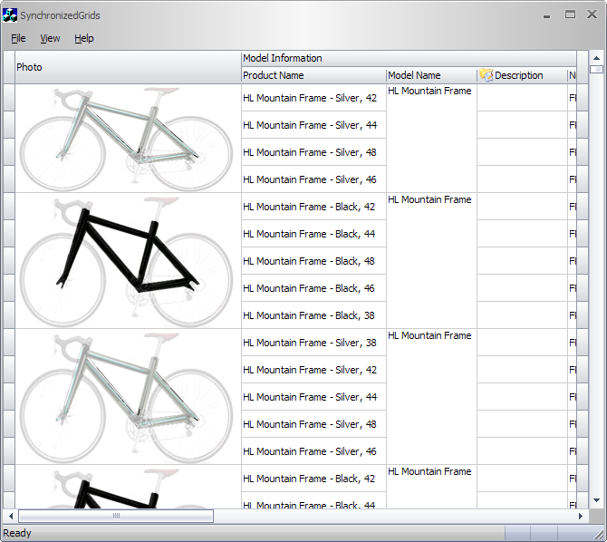 Merged cells in a report grid