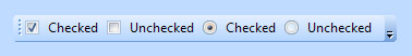 Radio box in a toolbar