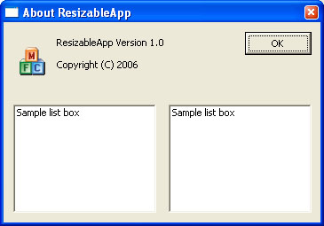 Auto-Resizable Controls: Resizable About dialog
