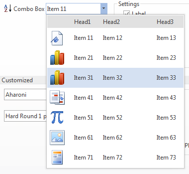 Open combo box in MultiColumns mode