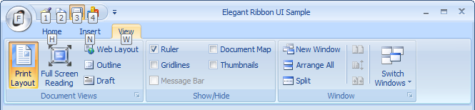 Ribbon Tab View