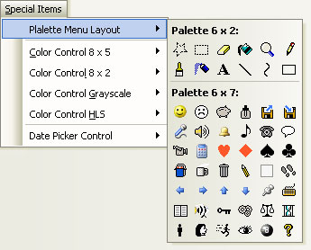 Gradient palette menu