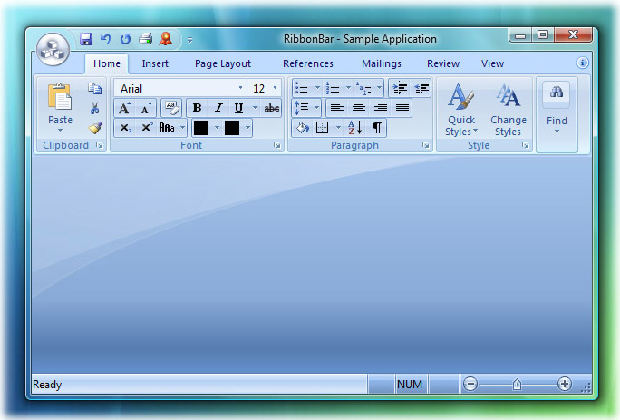 Ribbon Bar: Office 2007 Blue theme on Windows Vista