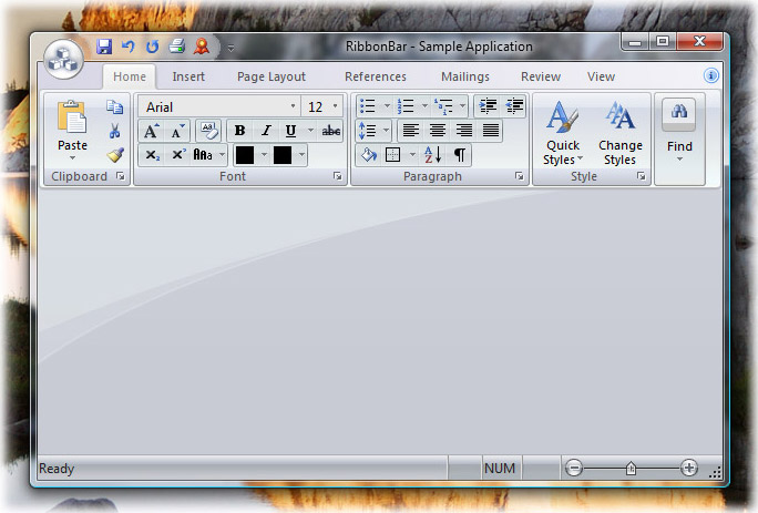 Ribbon Bar: Office 2007 Silver theme on Windows Vista